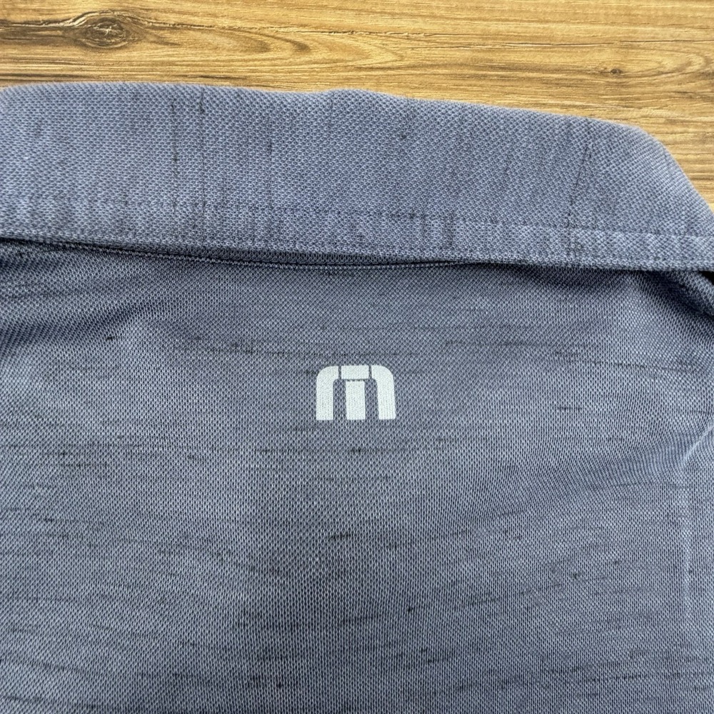 Travis Mathew Mens M Blue Chest Stripe Performance Stretch Polo Short Sleeve - Picture 6 of 8